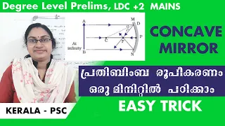 Concave Mirror| പ്രതിബിംബ  രൂപീകരണം ഒരു മിനിറ്റിൽ  പഠിക്കാം|LDCMAINS|Plustwo level mains|Physics|