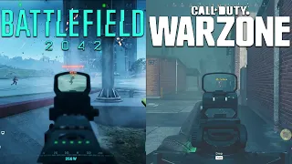 Battlefield 2042 (BETA) vs Warzone Gunplay - Direct Side by Side Comparison!