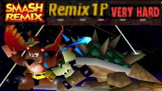 Smash Remix - Classic Mode Remix 1P Gameplay with Giant Banjo & Kazooie (VERY HARD)