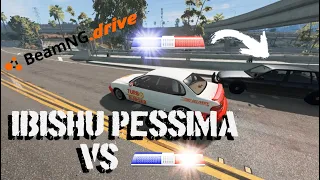 Fuga da polícia de Ibishu Pessima nitrado. Será que deu bom? (Beamng Drive)