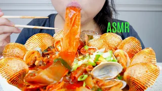 ASMR Spicy Clams Wide Noodles ♥︎ Cooking Recipe 먹방 No Talking suellASMR