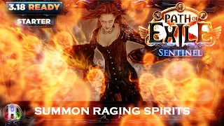 Path Of Exile 3.18: SRS SUMMON RAGING SPIRITS NECROMANCER - POE SENTINEL - POE BUILDS
