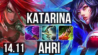 KATARINA vs AHRI (MID) | Rank 1 Kata, 58k DMG, 25/3/7, Legendary | JP Grandmaster | 14.11