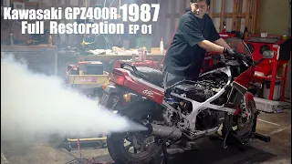Kawasaki GPZ400R Ninja Restoration 1 | The best-selling motorcycle in Japan 40 years ago.