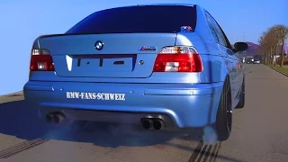 BMW M5 E39 V8 Sound + 0-280 Acceleration Autobahn Onboard Flames Eisenmann Exhaust
