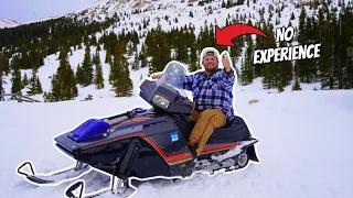 Abusing a Vintage Snowmobile! (Deep Backcountry)