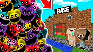 RETO DE LA BASE VS 1000000 SMILING CRITTERS 😨😱 BASE BEBE NOOB VS POPPY PLAY TIME 3 en MINECRAFT