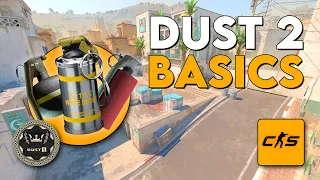 CS2 Dust 2 Basics | Smokes, Flashes & Molotovs | Counter-Strike 2