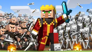 Villager and Pillager Alliance vs Skeleton King - Minecraft Animation Movie