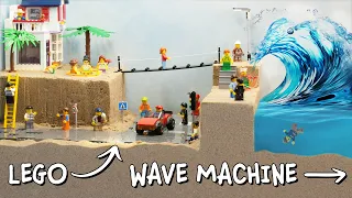 Lego City Flood - Wave Machine Dam Breach Tsunami Experiment - Luxury Villa