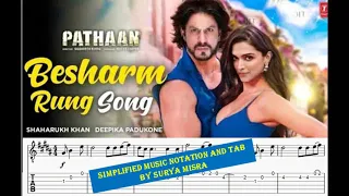 Besharm Rang (Pathaan): Easy Guitar Tab and Sheet Music