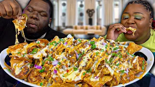 WATCH ME MAKE THESE CAJUN SEAFOOD NACHOS!! | HASHTAG THE CANNONS | MUKBANG EATING SHOW!!