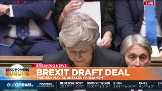 Theresa May addresses Parliament about the Brexit Draft deal