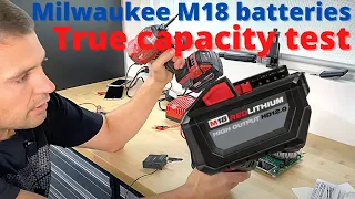 Testing Milwaukee M18 batteries capacity. Unfortunate results.