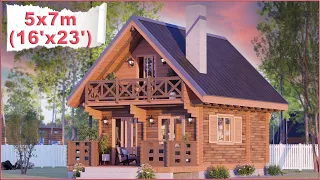 Dreamy 2-Bedroom Wood Cabin Retreats:16'x23' Small Cabin Design | Affordable Housing