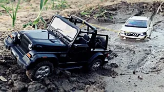 Diecast Mahindra XUV 500 & Thar Stuck In Mud | RC Huina Excavator | RC Dump Truck | Auto Legends