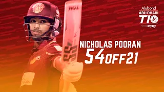 Nicholas Pooran I 54 off 21 balls I Day 3 I Northern Warriors I Abu Dhabi T10 I Season 4