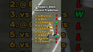 Las Vegas Raiders 2023 NFL Record Prediction #shorts