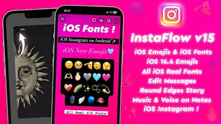 InstaFlow v15 Tutorial | iOS New Emojis + iOS Fonts | iphone instagram 2024 | Full iOS INstagram✨