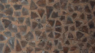 Уникальная кладка стены (дуб+глина). ЭкоФерма Горчичная Поляна.