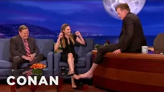 Shailene Woodley Clasps Feet With Conan | CONAN on TBS