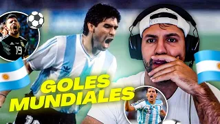 REACCIONANDO A LOS MEJORES GOLES DE ARGENTINA EN LOS MUNDIALES !