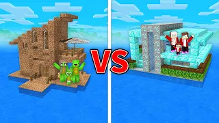 Mikey Family POOR vs JJ Family RICH Water House in Minecraft (Maizen)