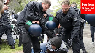 JUST IN: German Police Detain Pro-Palestine Protestors At FU Berlin