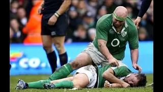 John Hayes Rescues Ronan O'Gara - Scotland vs Ireland Rugby 2007