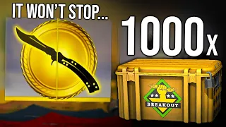 The most knives I have EVER gotten (1000 Breakout Case Opening)