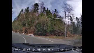 Transfagarasan, aprilie 2021; Cartisoara - Balea Cascada jud. Sibiu; filmat cu Xiaomi 70mai Dash Cam