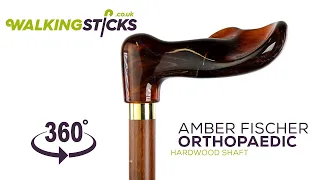 Imitation Amber Fischer Handle Walking Stick | WalkingSticks.co.uk