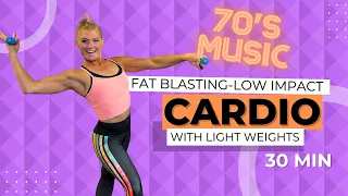 30 Minute Low Impact Cardio Workout Video // At Home // All Standing // 70s Music!
