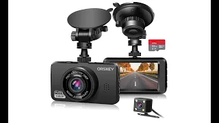 Front and Rear Budget Dashcam for under $40 Orskey