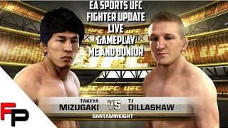 EA Sports UFC - Fighter Update - Takeya Mizugaki vs. TJ Dillashaw - Live Gameplay with Me and Junior