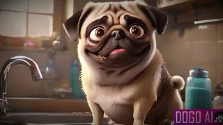 PUGGY DAD DOES THE HOUSEHOLD CHORES #aicat #aidog #aistory #ai #dogsofyoutube #dog #pug #doglovers