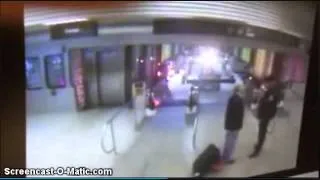 CTA train goes up the escalator at O'Hare Airport