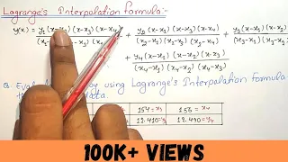 Lagrange interpolation method || Lagrange's interpolation formula