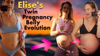 Elise's Twin Pregnancy Belly Evolution - From 4 Weeks Pregnant to 38 Weeks Pregnant