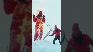 Legendary Man on Fire Skiing Off a Cliff Footage | Warren Miller Entertainment