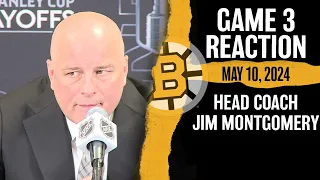 Jim Montgomery Addresses Bruins Game 3 Loss to Florida Panthers at TD Garden