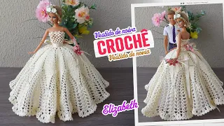 Crochet bride/wedding dress for Barbie (Portuguese/Spanish) 💎 Elizabeth