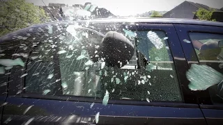 Can you smash a window with a headrest?