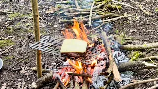 Venison Burger on an Open Fire Wilderness Cooking