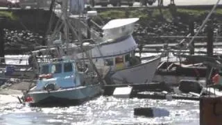 Tsunami destroys Crescent City Harbor 3/11/11 (HD)