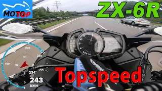 Kawasaki NINJA ZX-6R (2020) - TOPSPEED on Autobahn - GPS 243km/h