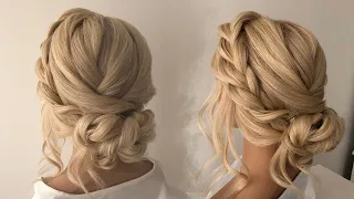 Quick and beautiful bun. Messy hairstyle low bun