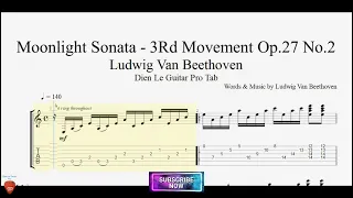 Moonlight Sonata (3Rd Movement) - Beethoven with Guitar Tutorial TABs