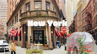 [4K]🇺🇸NYC Walk🗽Financial District, Wall St & Stone St,🍷EATALY @World Trade Center | Jan 2022