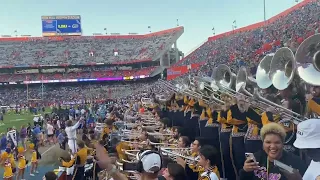 LSU Band plays ‘Rise Above It’ before football game at Florida; October 15, 2022